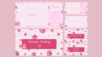 a set of pink cards with strawberries on them