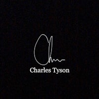 charles tyson's signature on a black background