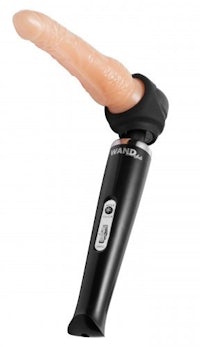 a black sex toy with a dildo on it