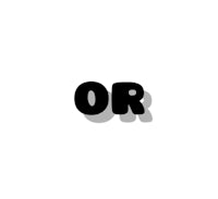 a black and white image of the word or