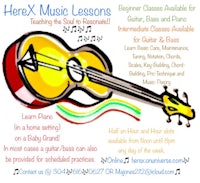 a flyer for herex music lessons
