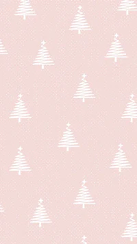 white christmas trees on a pink background