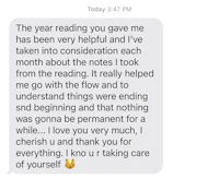 a text message from a teacher to a student