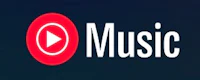 the music player logo on a dark background