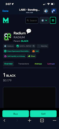 a screenshot of the radium app on a phone
