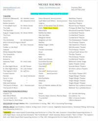 an example of a resume for an actor