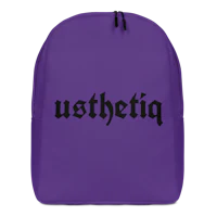 a purple backpack with the word'pithesu'on it