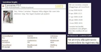 a screen shot of a website with information about a person