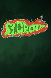 a green and green logo on a black background