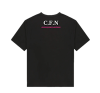 a black t - shirt with the word cen on it