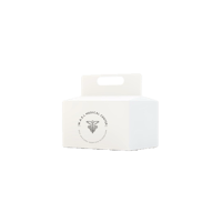 a white box with a logo on it