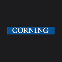 the logo for corning on a black background