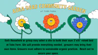 a poster for a community garden at the farm