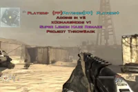 a call of duty game with a gun in the desert