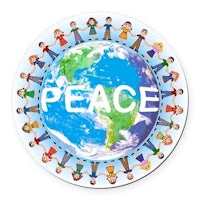 peace round car magnet