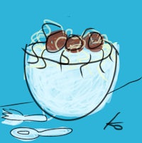 a drawing of a bowl of cereal