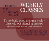 a flyer for weekly classes