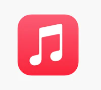 an apple music icon on a white background