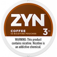 zyn coffee pods with a warning label