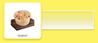 a picture of spaghetti on a yellow background