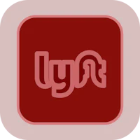 a red square with the word lyft on it