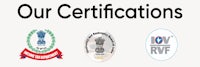 the logos for our certifications are shown on a white background