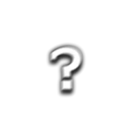 a white question mark on a black background