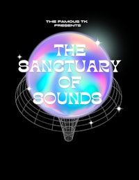 the sanctuary of sounds logo on a black background