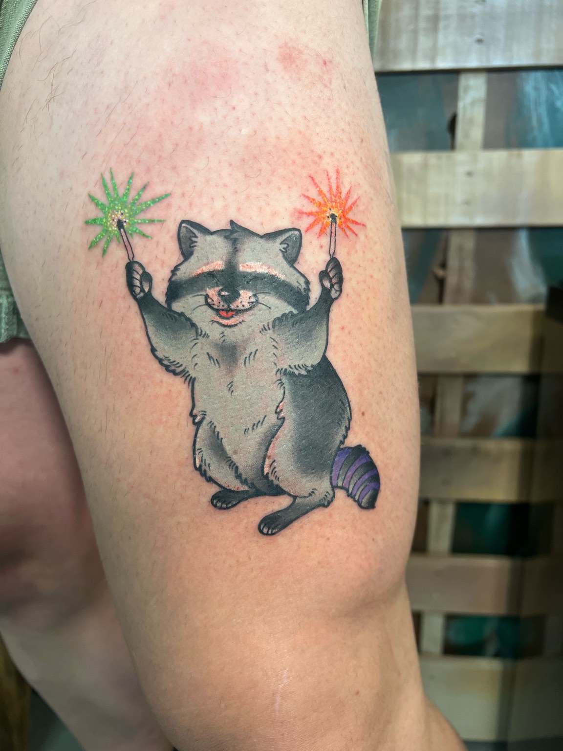 Professional Tattooing by Brynn  Sneaky AF donutthieving trash pandas  for Jammie