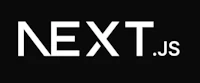 next js logo on a black background