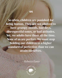 a little girl with a quote that says, often children are punished for being grumpy