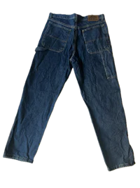 a pair of blue jeans on a black background
