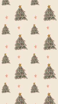 a christmas tree pattern on a beige background