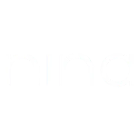 the nina logo on a black background