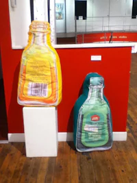 a red wall in a room