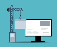 an image of a crane and a computer screen