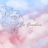 a drawing of a woman with butterflies in the sky