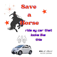 save a horse ride your car that looks like a horse
