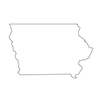 a map of iowa on a white background