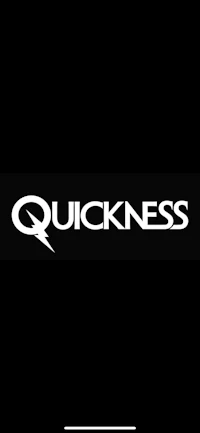 quickness logo on a black background