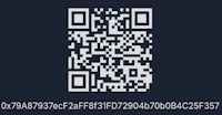 a qr code on a dark background