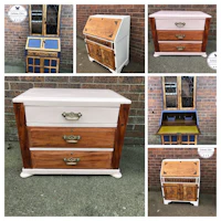 a collection of pictures of a dresser with drawers