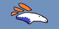 a cartoon image of an eagle with a blue background