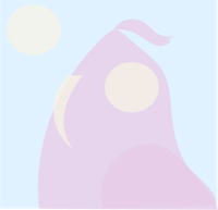 a pink bird with a blue background