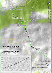 a map showing the route of a trail