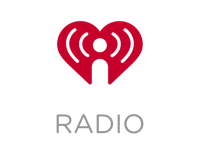 iheart radio logo on a black background