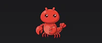 a red lobster on a black background