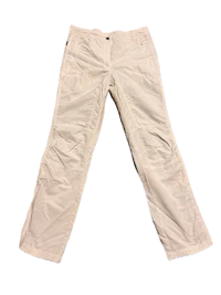 a pair of white pants on a black background