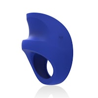 a blue silicone ring with a slit in the middle