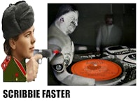 a picture of a man holding a record and a picture of a dj